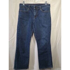Talbots Signature Crop Flare Jeans Women's Size 6 28 Waist Blue Denim